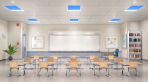 classroom design with artificial skylights